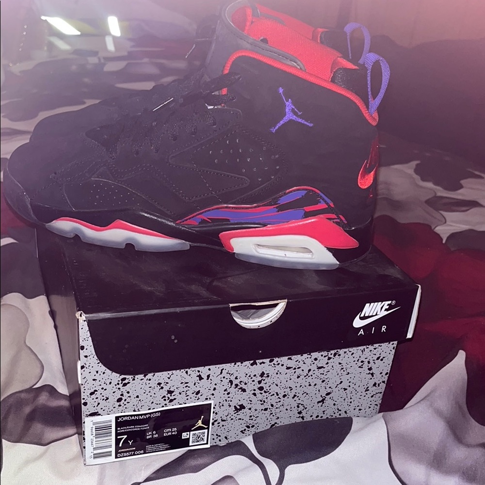 Nike Air Jordan High-Tops - Black and Red with Purple Accents